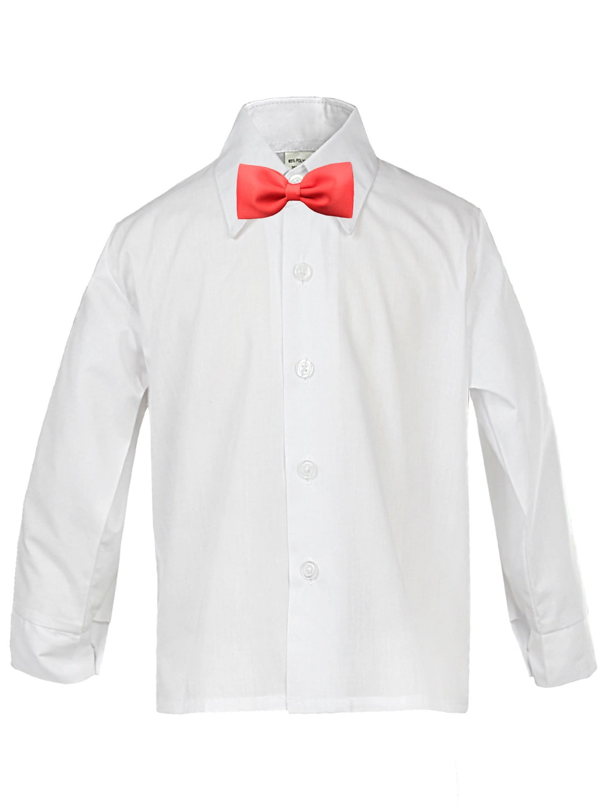 Toddler Baby Boy Kid Formal Party Tuxedo Suit White Dress Shirt RED Bow