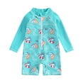 thumbnail image 1 of Toddler Baby Boy One Piece Swimsuit Little Kids Half Zip Short Sleeve Bathing Suit Rashguard 9M-8Y Boys Swimsuits Toddler, 1 of 5