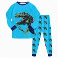 thumbnail image 1 of Toddler Baby Boy Outfit Sets Fall Winter Clothes 12 18 24 Month 3T 4T 5T 6T 7T 2PCS Long Sleeve Dinosaur T Shirts Tops Pants Outfits Clothes Set Kaprioy Pajamas Cotton Pjs Set Kids Dinosaur Sleepwear, 1 of 7