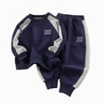 thumbnail image 1 of Toddler Baby Boy Outfits Fall Winter Clothes Casual Outfits Letter Print Long Sleeve Sweatshirts Pants Sets 6 12 18 24 Months 2T 3T 4T Toddler Boys Winter Clothes,Blue,6-7 Years, 1 of 4