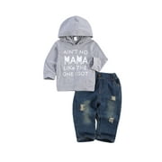 MUSUOS Toddler Baby Boy Outfits Hoodie Sweatshirts Jeans Clothes Set Fall Winter 6 9 12 18 24 Months