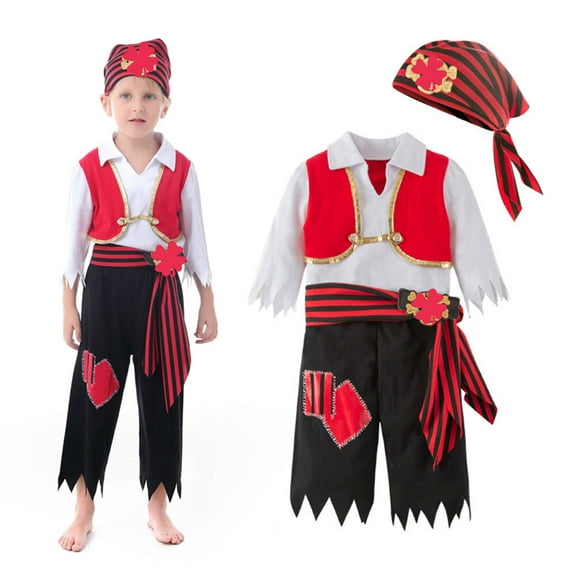 Toddler Baby Boy Outfits Pirate Set Halloween Cosplay Costume Sets, 18M-6Y