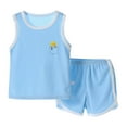 thumbnail image 1 of Toddler Baby Boy Outfits Summer Children'S Vest Ice Silk Girls Two Piece Tank Top Shorts Clothes for Boys Size 3-4T, 1 of 7