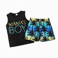 thumbnail image 1 of Toddler Baby Boy Outfits Summer Clothes Set Mama's Boy Letter Print Tank Top and Beach Shorts Vacation Playwear Summer Outfits 12M 18M 24M 2T 3T, 1 of 7