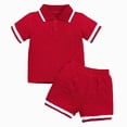 thumbnail image 1 of Toddler Baby Boy Outfits Summer Clothes Set Polo Shirt & Shorts Set, Casual Kids Clothing 12-18 Months, 1 of 5