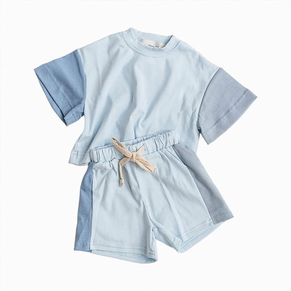 Toddler Baby Boy Outfits Summer Clothes Set Train Embroidery T-Shirt & Gingham Shorts 2Pcs Kid Clothing Set 3-4 Years