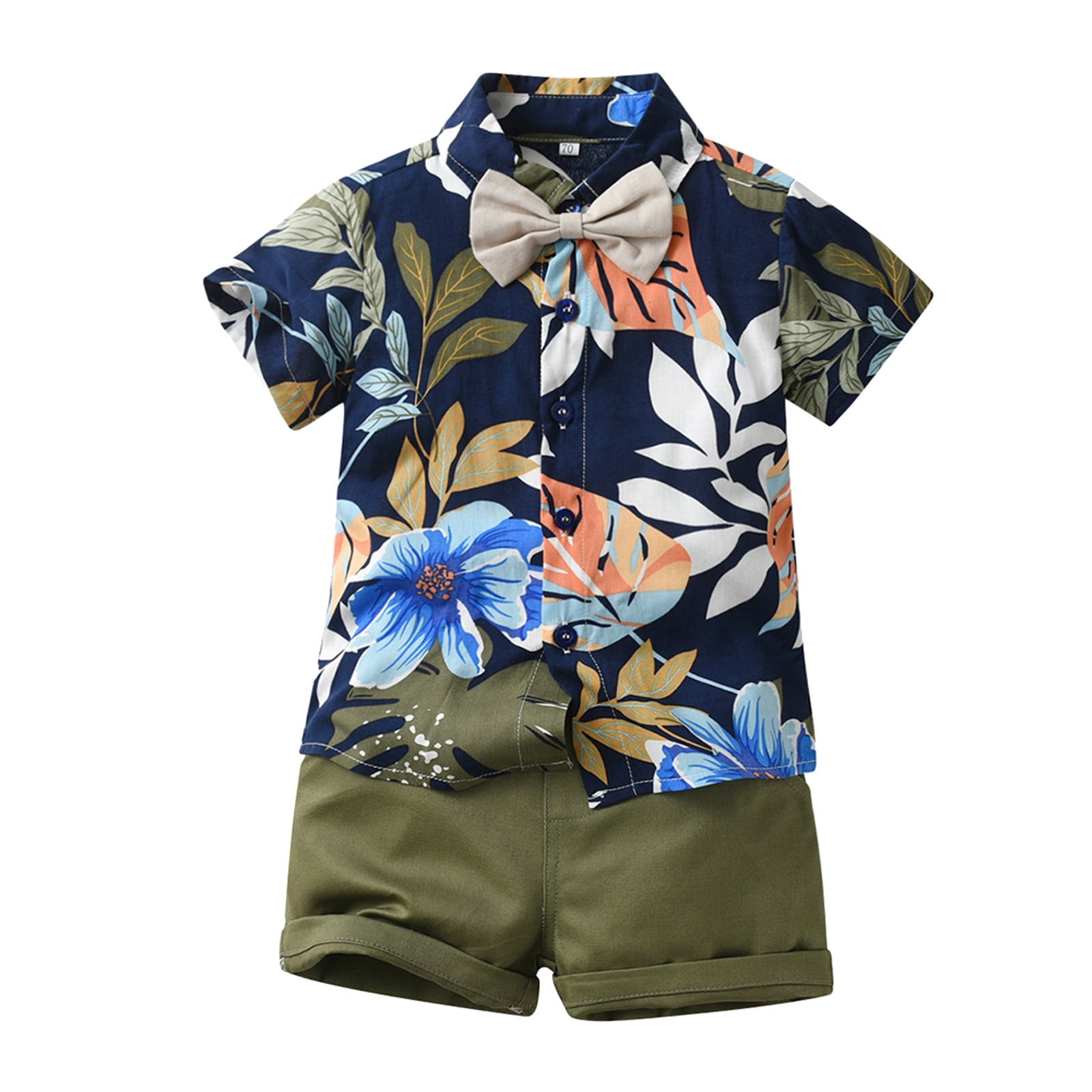 Toddler Baby Boy Outfits Summer Short Sleeve Shirt Vacation Style Tops