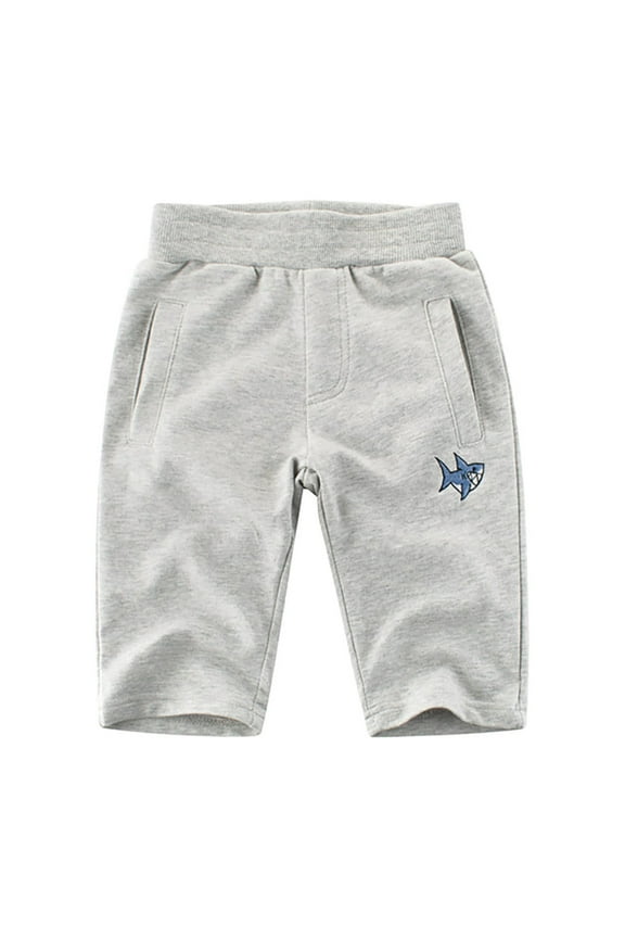 Toddler Baby Boy Pants Children's Sweatpants Capri Marine Animal Pattern Waist Elastic Clothes Pants for Boys Size 12-18 Months