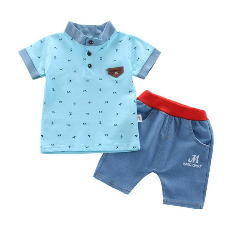 Toddler Baby Boy Short Sleeve Button Down Shirt Casual Shorts