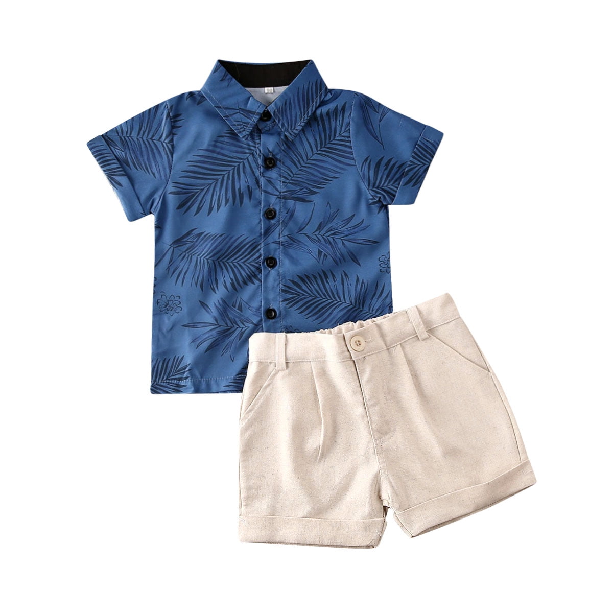 Toddler Baby Boy Short Sleeve Button Down Shirt Shorts Set 2T 3T 4T 5T ...