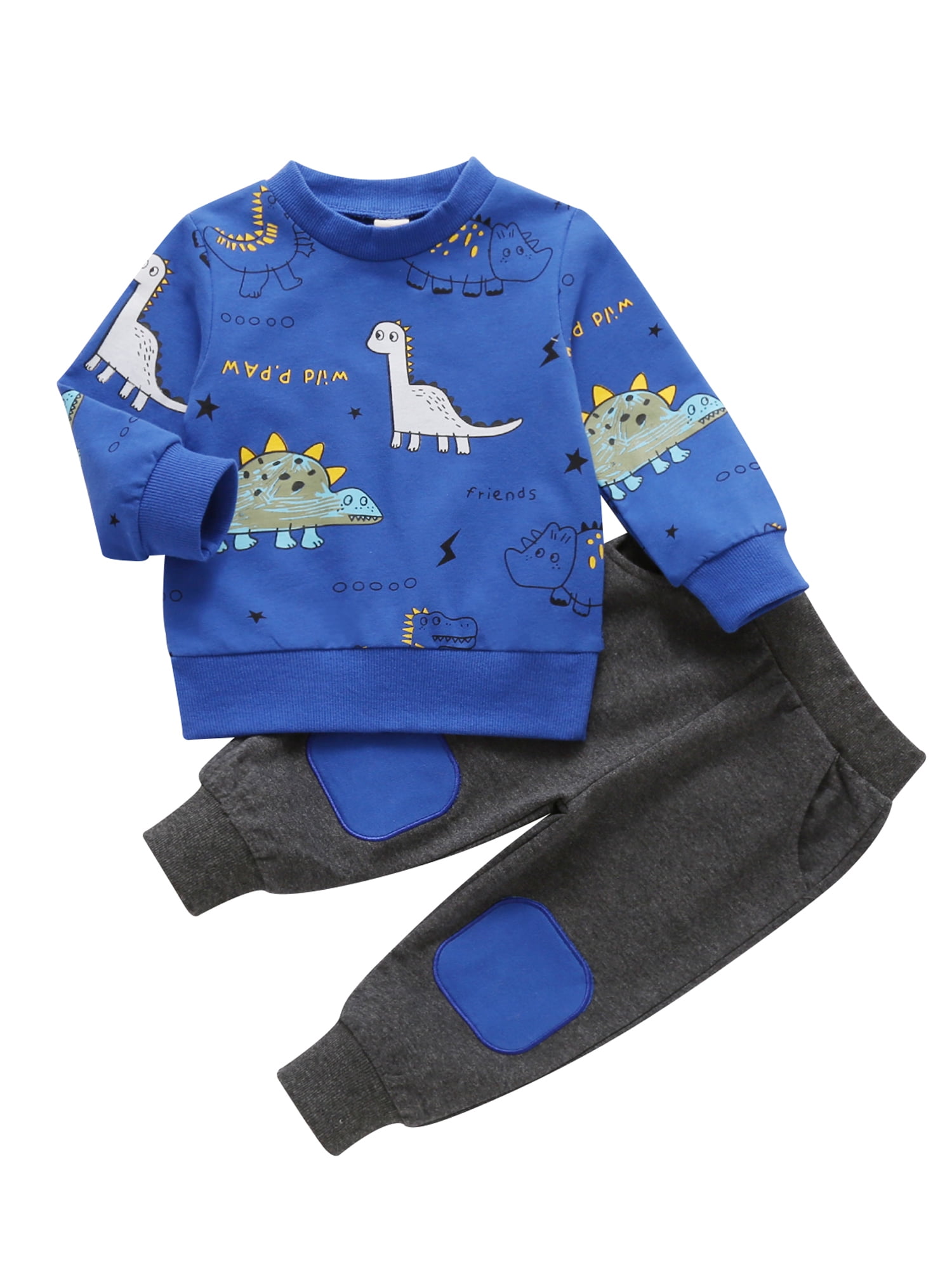 Toddler Baby Boy Spring Fall Outfit Dinosaur Print Long Sleeve ...