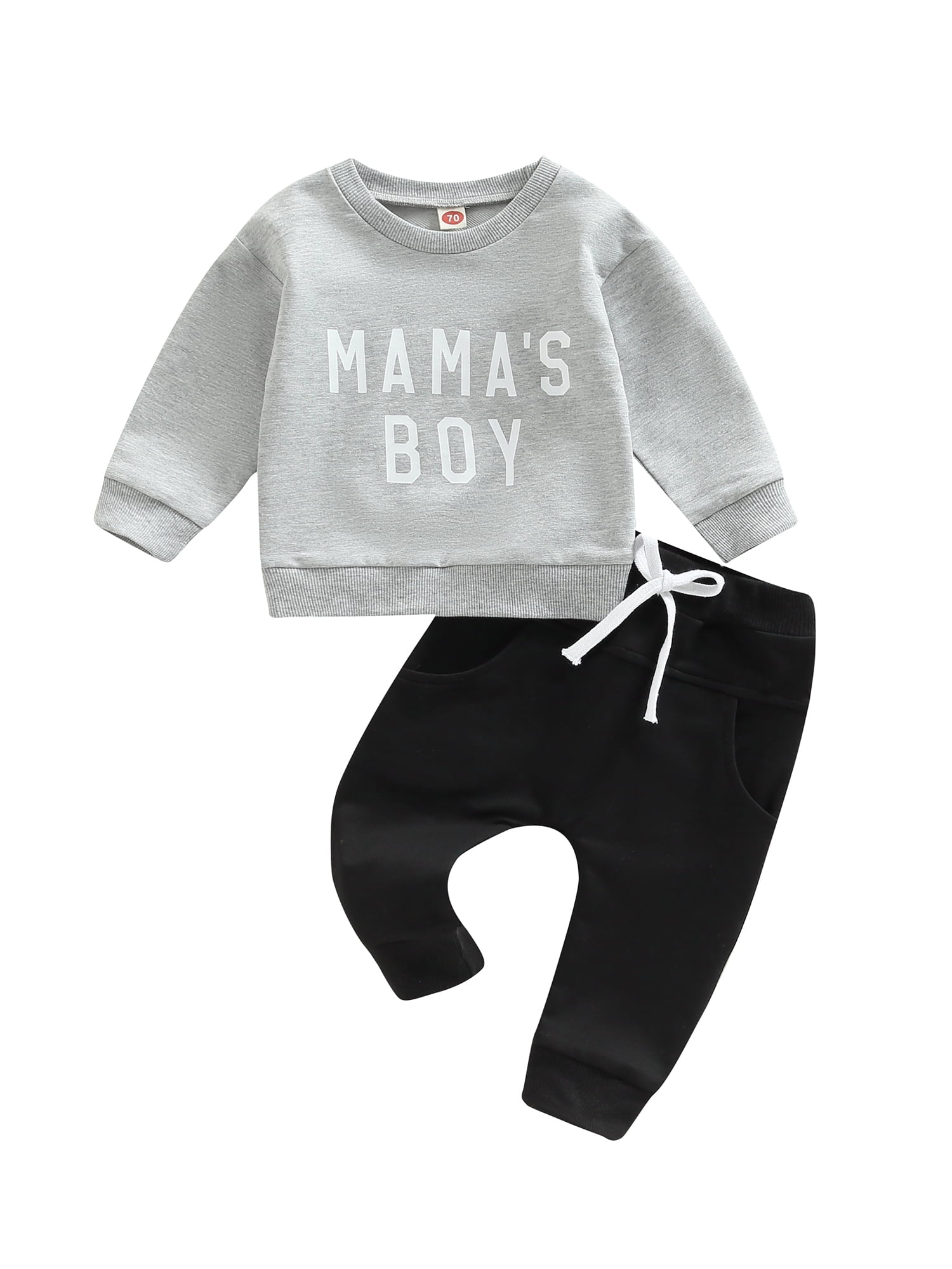 Toddler Baby Boy Spring Fall Outfit Mamas Boy Long Sleeve Sweatshirt ...