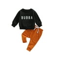 thumbnail image 1 of Toddler Baby Boy Spring Fall Outfits Pant Set Bubba Print Long Sleeve Pullover Sweatshirt Sweatpant 2Pcs Clothes, 1 of 7