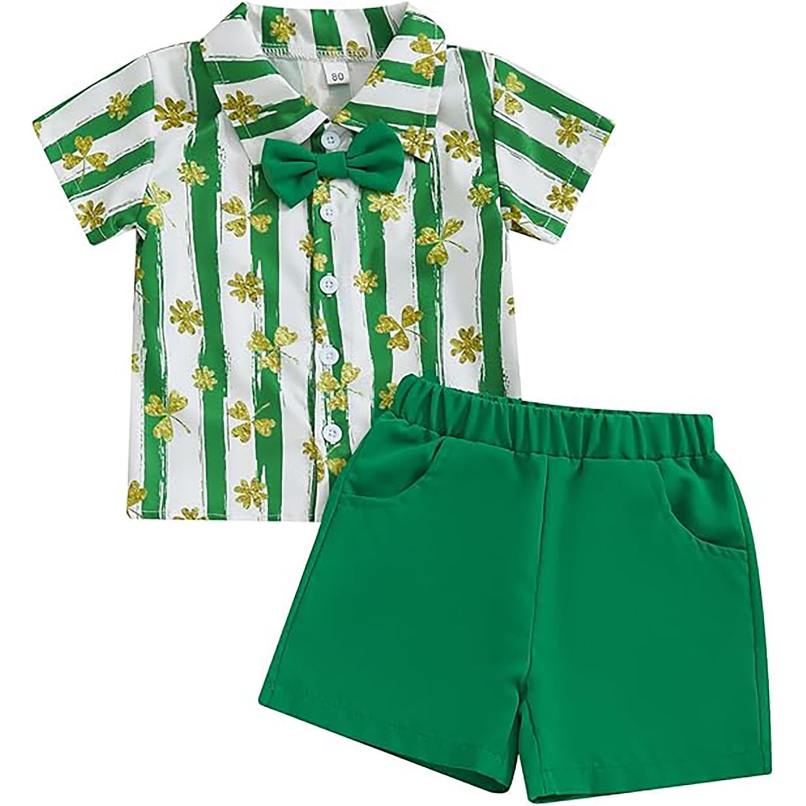 Toddler Boy St. Patrick's Day Outfit - Lucky Charm T-Shirt & Jogger Pants 2-Piece Set