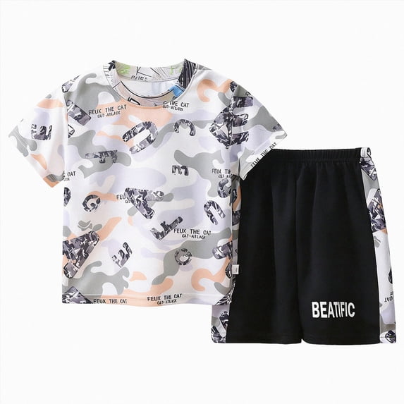 Toddler Baby Boy Summer Clothes Golf Letter Embroidery T-Shirt & Shorts 2Pcs Kid Clothing Set 2-3 Years