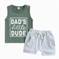 thumbnail image 1 of Toddler Baby Boy Summer Clothes Letter Graphic Short Sleeve Shirt T Shirt Tops + Casual Shorts Outfit Set(18-24 M ,Green）, 1 of 5