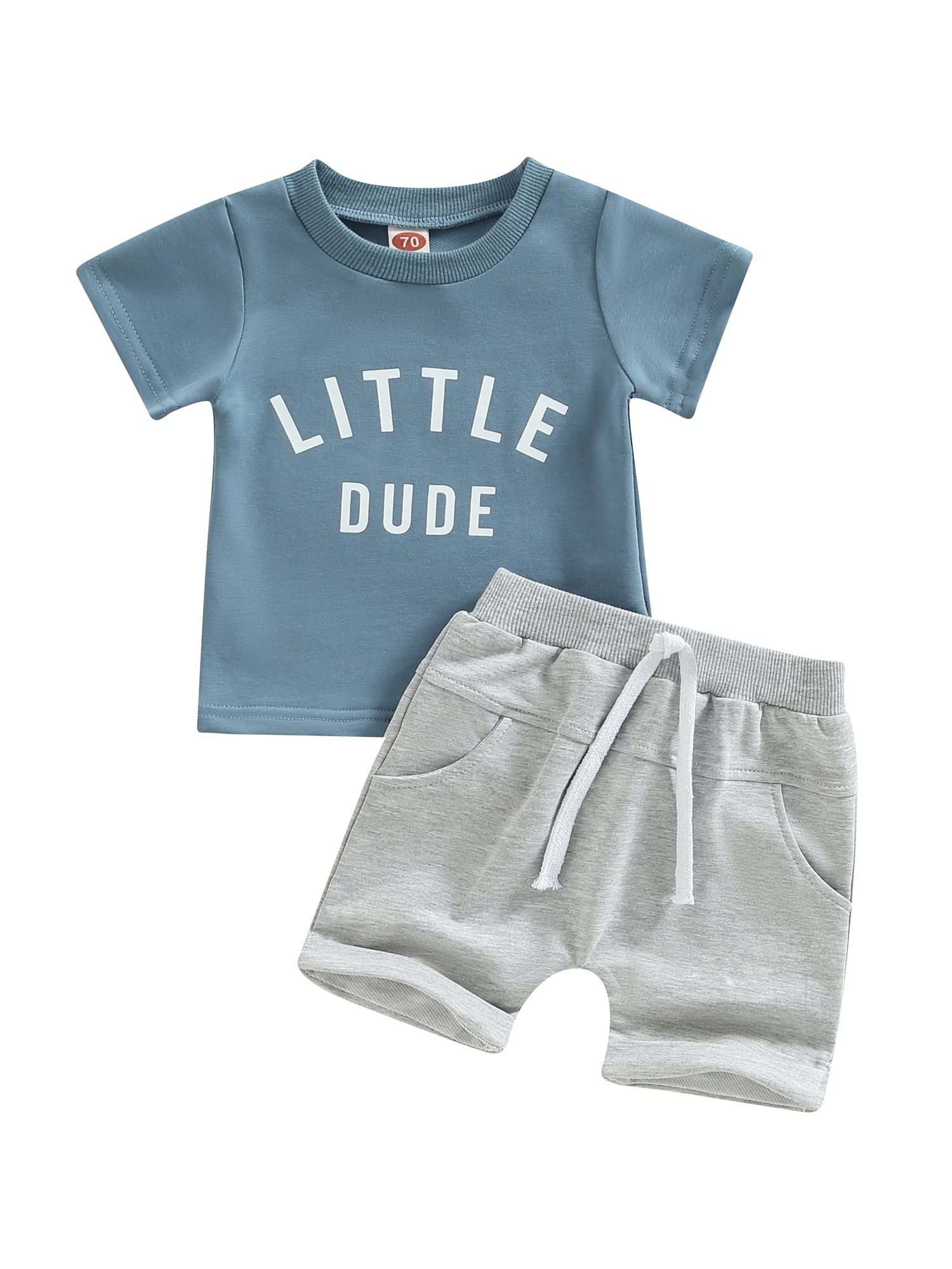 Toddler Baby Boy Summer Clothes Letter Print Shorts Set 0 6 12 18 24