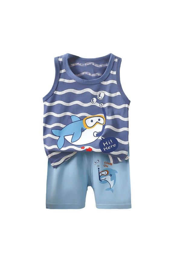 Toddler Baby Boy Summer Clothes Set 6 12 18 24 Months 2T 3T 4T Tractor Letter Print Short Sleeve T-Shirt Elastic Waist Solid Shorts Outfit Sets Gibobby(3-4 Years,Dark Blue)