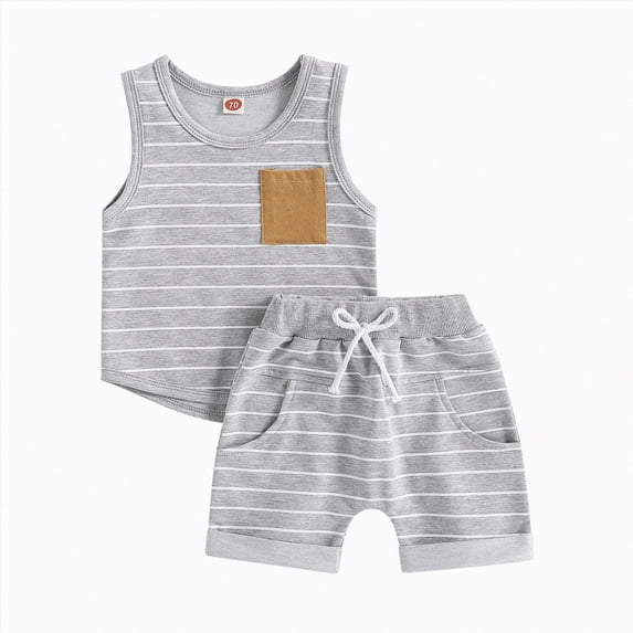 Toddler Baby Boy Summer Clothes Set 6 12 18 24 Months 2T 3T 4T Tractor Letter Print Short Sleeve T-Shirt Elastic Waist Solid Shorts Outfit Sets Kaprioy Toddler Boy Outfit