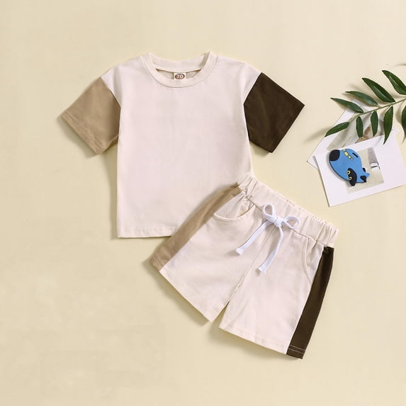 Toddler Baby Boy Summer Clothes Short Sleeve T-Shirts Tops Newborn Infant Boys Cute Cool Shorts Outfit Set 2PCS