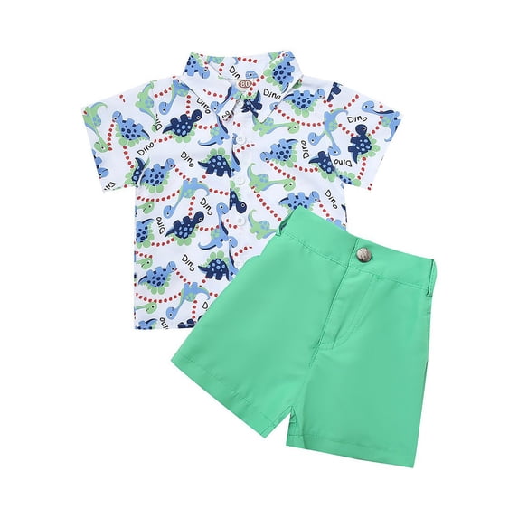 Toddler Baby Boy Summer Outfit Short Sleeve Shirts Top and Casual Shorts Set Cute Kids Clothes 12 18 24 Months 2T