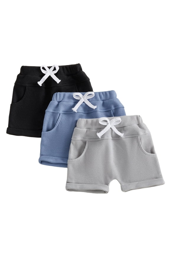 Toddler Baby Girl Summer Shorts Active Jogger Pants Elastic Waist Solid Waffle Athletic Sweatpant Harem Bottoms