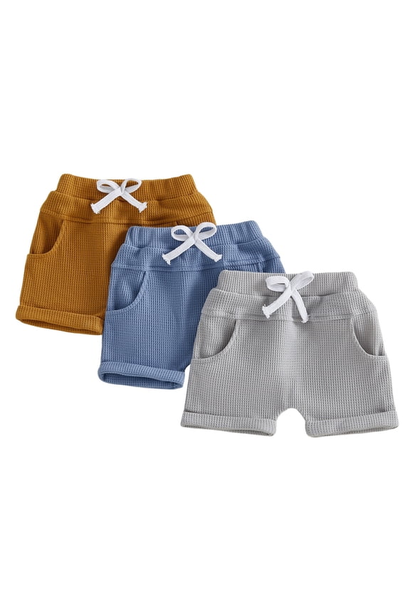 Toddler Baby Girl Summer Shorts Active Jogger Pants Elastic Waist Solid Waffle Athletic Sweatpant Harem Bottoms