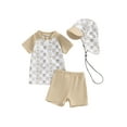 thumbnail image 1 of Toddler Baby Boy Swimsuit UPF 50+ Rash Guard Shark Print Top+Swim Trunks +Hat 3Pcs Set Sun Protection Bathing Suit Swimwear, 1 of 7