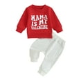 thumbnail image 1 of Toddler Baby Boy Valentines Day Outfit Mr Steal Your Heart Long Sleeve Sweatshirt and Long Pants Spring Fall Clothes Set, 1 of 8