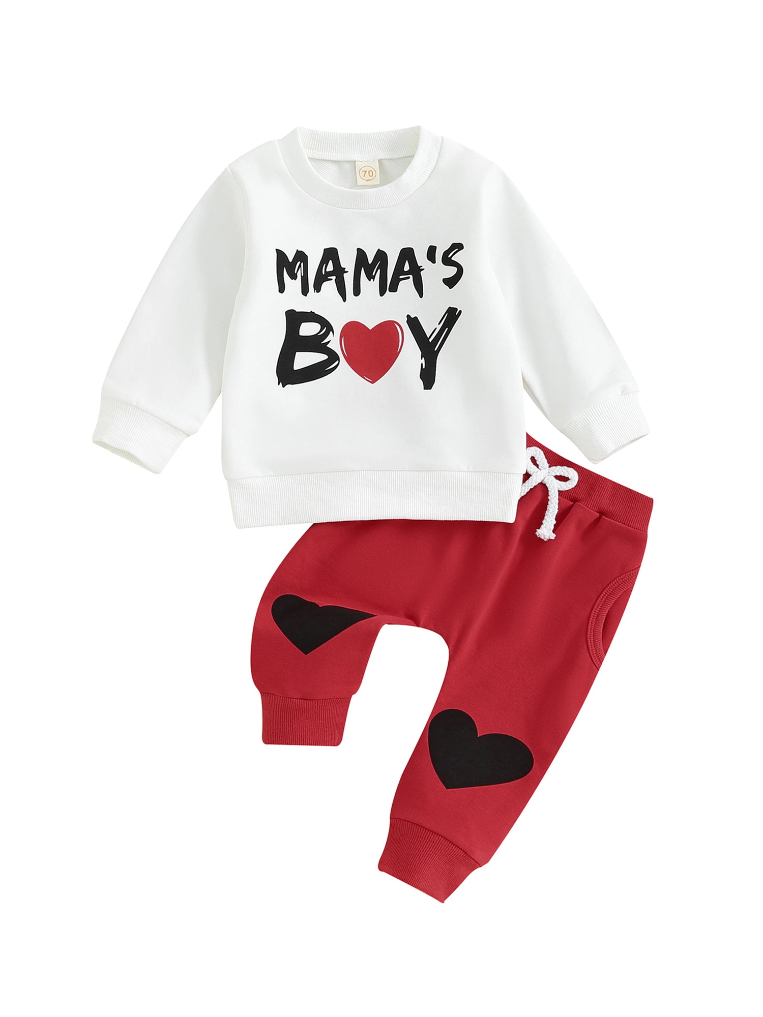 Toddler Baby Boy Valentines Day Outfits Long Sleeve Letter Print