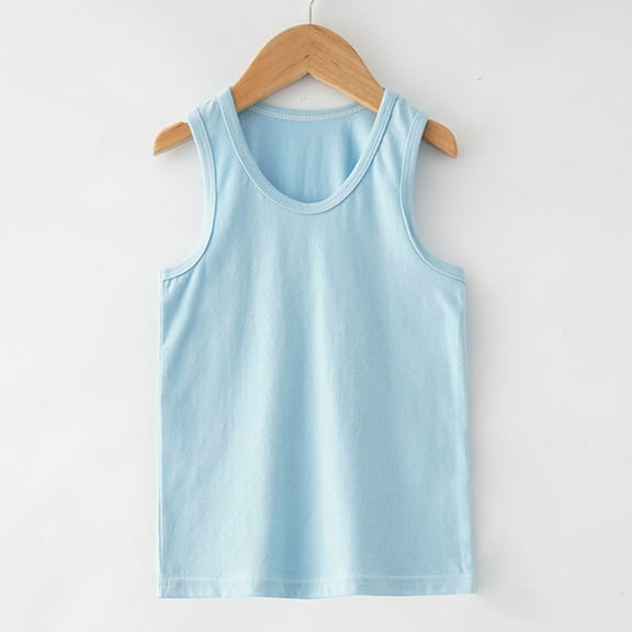 Toddler Baby Boy's Sleeveless Tank Tops Kids Girls Summer Basic Cami Shirts Cotton Athletic Undershirts T-Shirts Vest