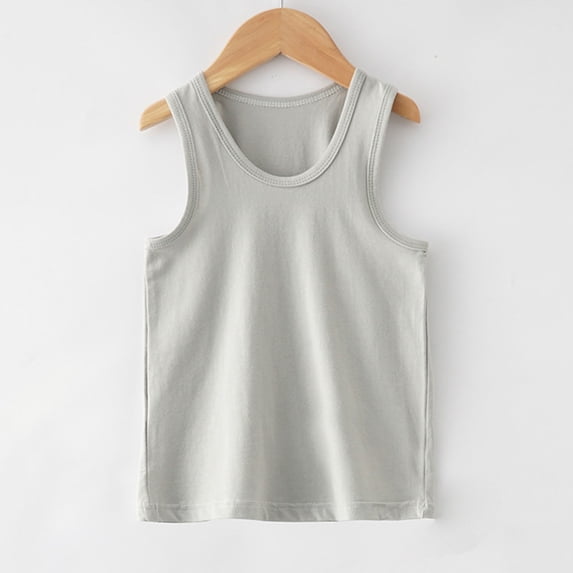 Toddler Baby Boy's Sleeveless Tank Tops Kids Girls Summer Basic Cami Shirts Cotton Athletic Undershirts T-Shirts Vest