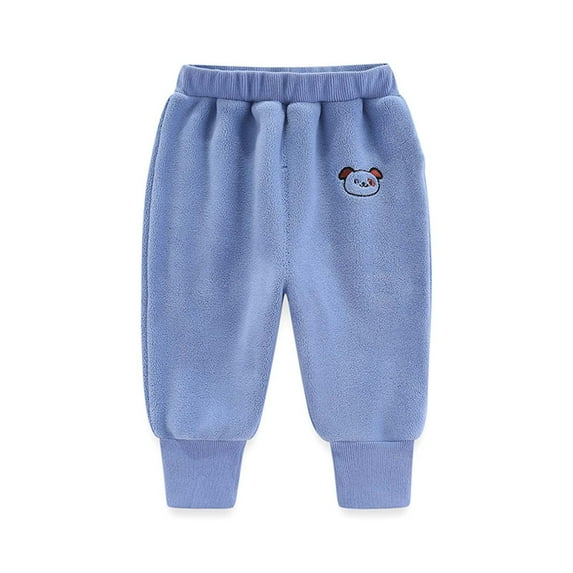 Toddler Baby Boys Basic Jogger Pants Girls Solid Color Plush Cute Winter Casual Keep Warm Pants Long Pants 12-18 Months