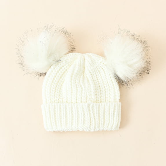 Toddler Baby Boys Beanie Hat Baby Girls Winter Hat with Pompom Lined Hat Warm Knitted Hats for New Years Gifts