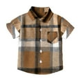 thumbnail image 1 of Toddler Baby Boys Classic Plaid Flannel shirt Short sleeve button down shirts Top Summer Casual Outwear Clothes, 1 of 5
