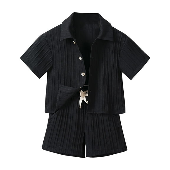 Toddler Baby Boys Clothes Button-Down Shirt Tops +Shorts Outfit 2 Pcs Set