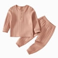 thumbnail image 1 of Toddler Baby Boys Clothing Sets Little Autumn Winter Solid Color Long Sleeve Elastic Waist 6 12 18 24 Months 2T 3T Everyday Outfit Set 2 Pcs, 1 of 7