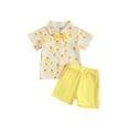 thumbnail image 1 of Toddler Baby Boys Easter Outfits 12 18 24 Months 2T 3T 4T 5T Easter Egg Carrot Pattern Turn Down Collar Short Sleeve Shirt with Shorts 2 Pcs Set for Summer, 1 of 9