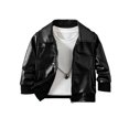 thumbnail image 1 of Toddler Baby Boys Faux Leather Jacket Long Sleeve Zip Up Soft Warm Cozy Windproof Classic Moto Outerwear 12-18 Months, 1 of 9