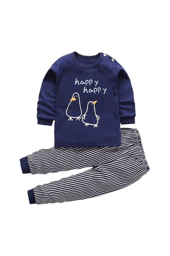 Toddler Baby Boys Girls Animals ??leepwear Cotton ??ajamas Set Kids ??oungewear Long Sleeve ??artoon Pullover ??js Outfit