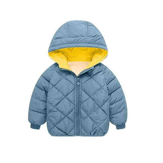 TIHLMK Child Winter Coat Velvet Padded Jacket with Hooded Coat Kids Jacket Coat for Boys Girls