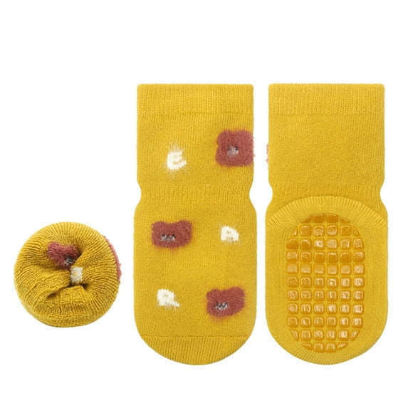 Toddler Baby Boys Girls Cartoon Non Crew Socks With Grip Botttom Cotton Thick Winter Warm Slipper Socks 0 Months-12 Months