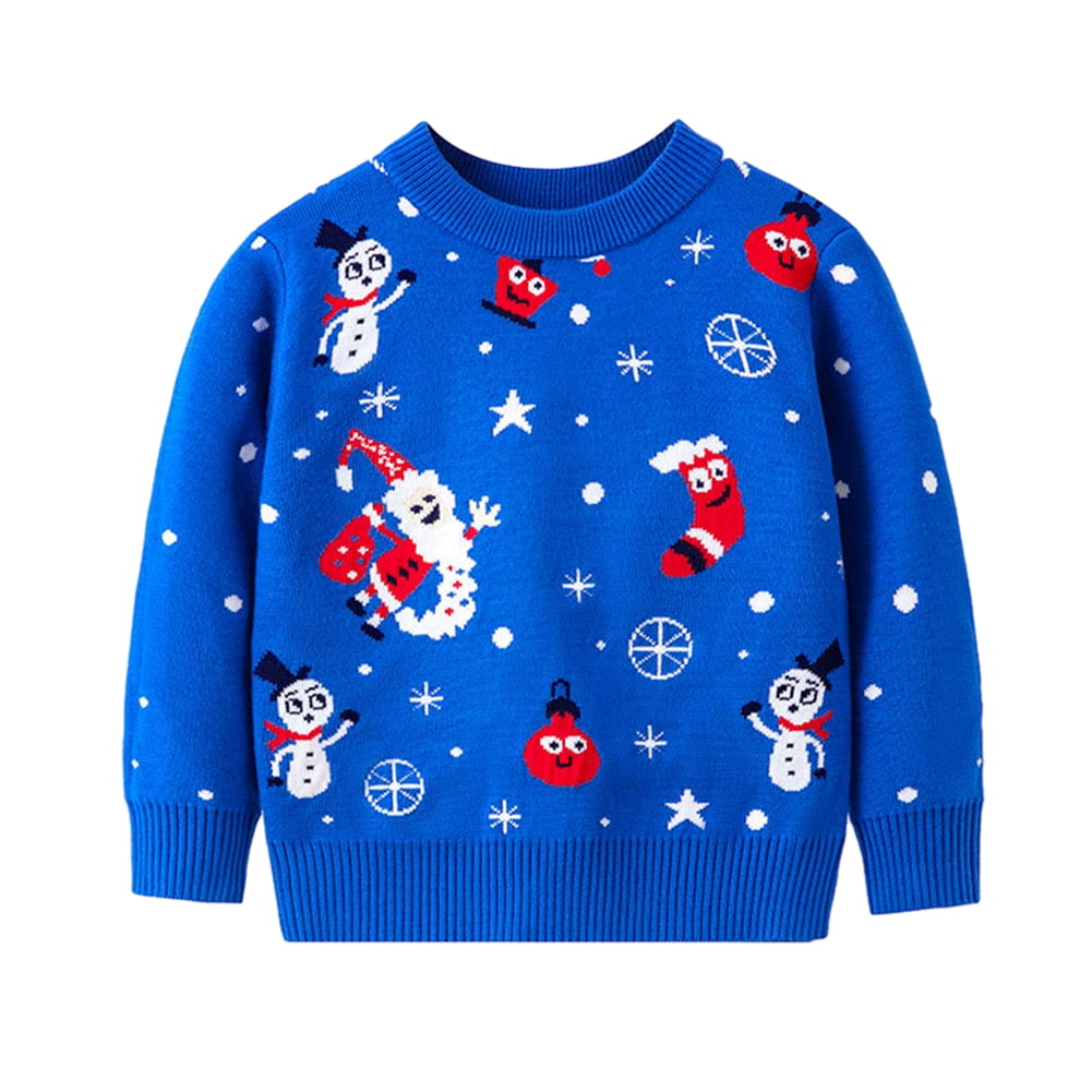 Toddler Baby Boys Girls Christmas Sweater Cotton Long Sleeve