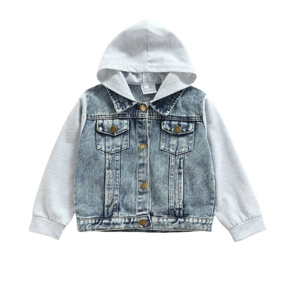Toddler Baby Boys Girls Clothes Hoodie jean jacket Long Sleeve Denim Jacket Casual Tops