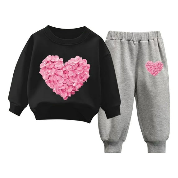 Toddler Baby Boys Girls Clothes Outfits 2Pcs Sweatsuits Valentines Long Sleeve Sweatshirt Pants Sets Fall Winter Kids Clothing Sets