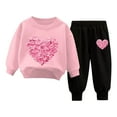 thumbnail image 1 of Toddler Baby Boys Girls Clothes Outfits 2Pcs Sweatsuits Valentines Long Sleeve Sweatshirt Pants Sets Fall Winter Kids Clothing Sets, 1 of 4