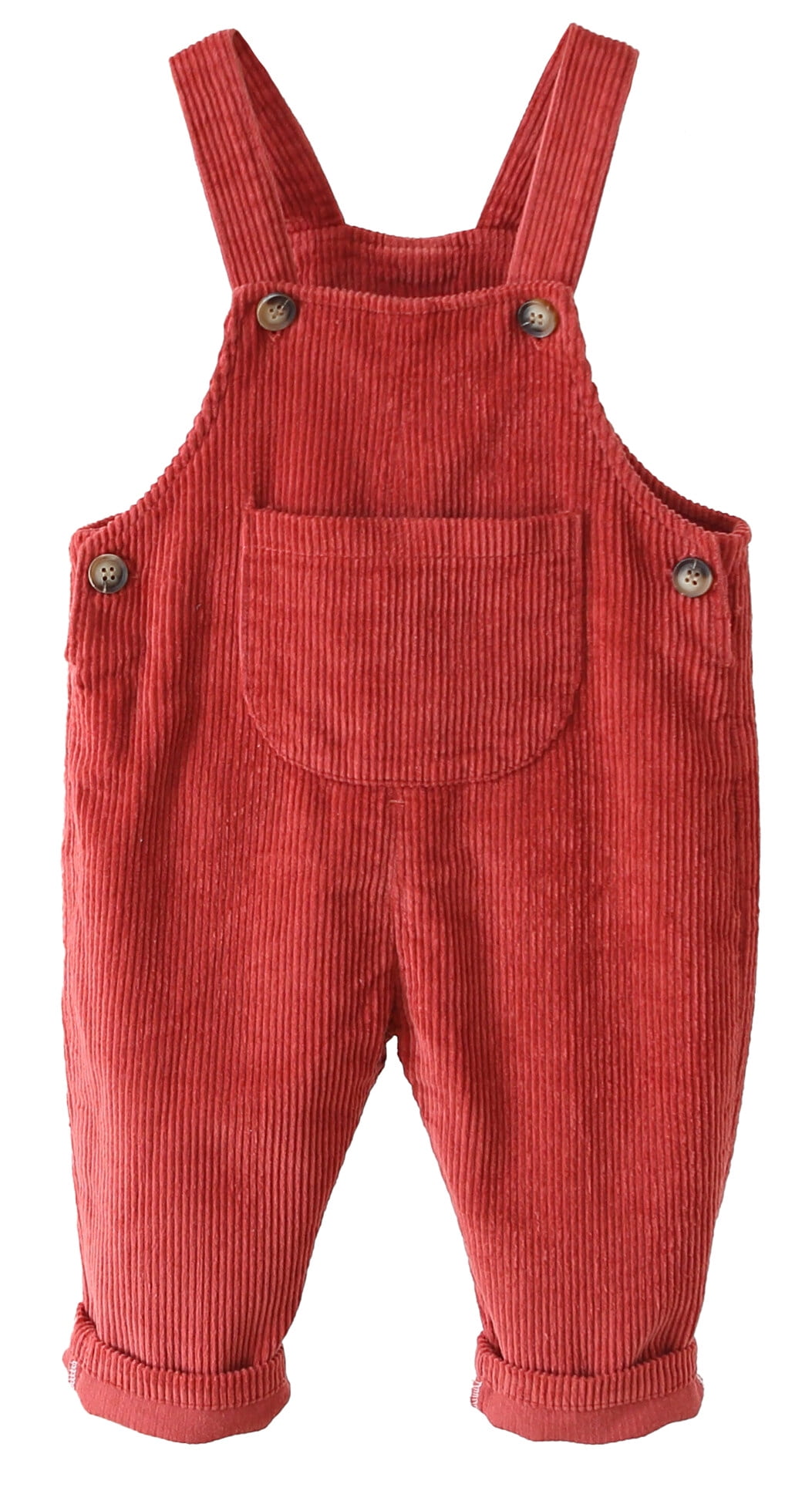 Toddler Baby Boys Girls Corduroy Overalls Kids Cute Suspender Bib Pants Jumpsuit Vintage One Piece Sleeveless Fall Winter Outfit Strap Romper Bodysuit with Pocket Red 2-3T