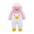 thumbnail image 1 of Toddler Baby Boys Girls Cute Cartoon Animal Jumpsuit Romper Winter Thick Keep Warm Plush Fleece Flannel Snowsuit Bodysuit, 1 of 5