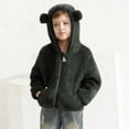 thumbnail image 1 of Toddler Baby Boys Girls Cute Fleece Jacket Zip up Hooded Coats Fall Winter Warm Outerwear with Pockets New Windbreaker Jacket Girl Army Green 4 Years, 1 of 6