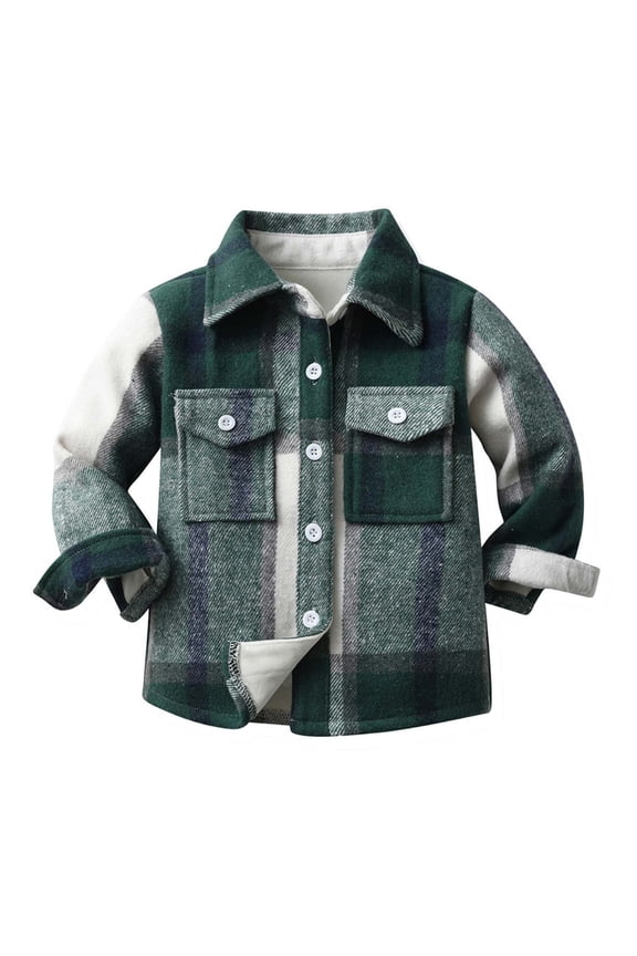 2024 Women Brushed Flannel Shacket Jacket Plaid Shirt Fall Winter Long Sleeve Cardigan Wool Blend Button Down Pocket Coat